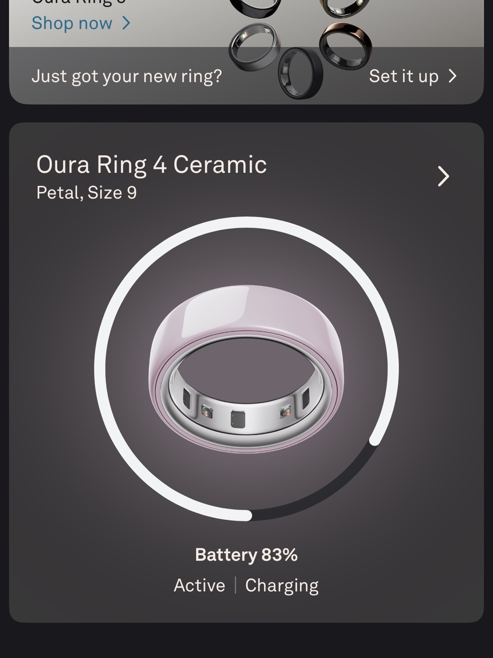 Oura Ring 4 Ceramic — Petal Pink